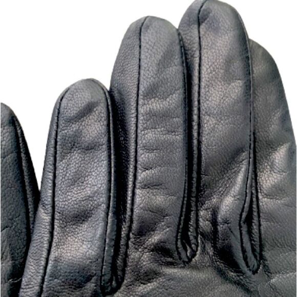 Carolina Amato Black Leather Gloves – Size M - Picture 4 of 9